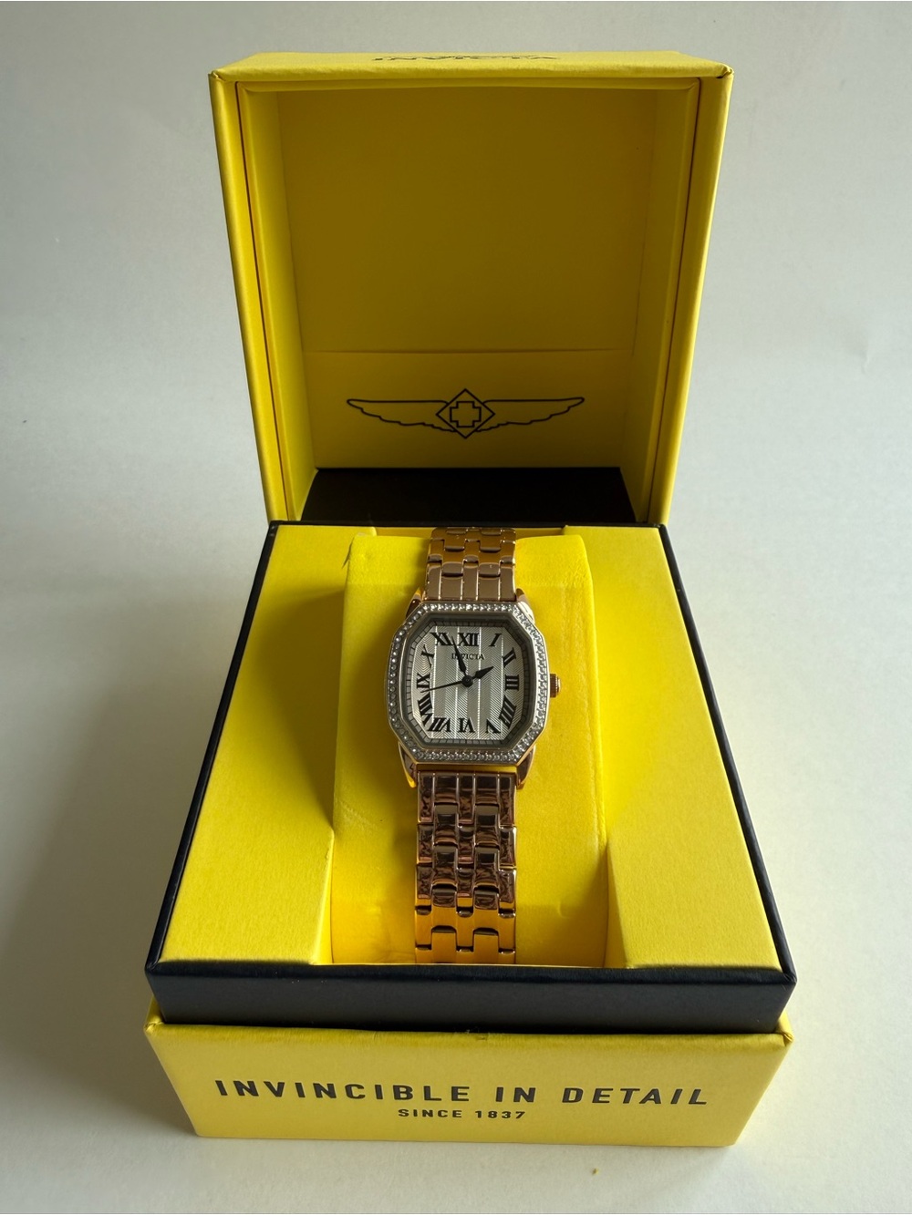 Invicta Rose Gold & Crystal Women's Watch with Roman Numerals